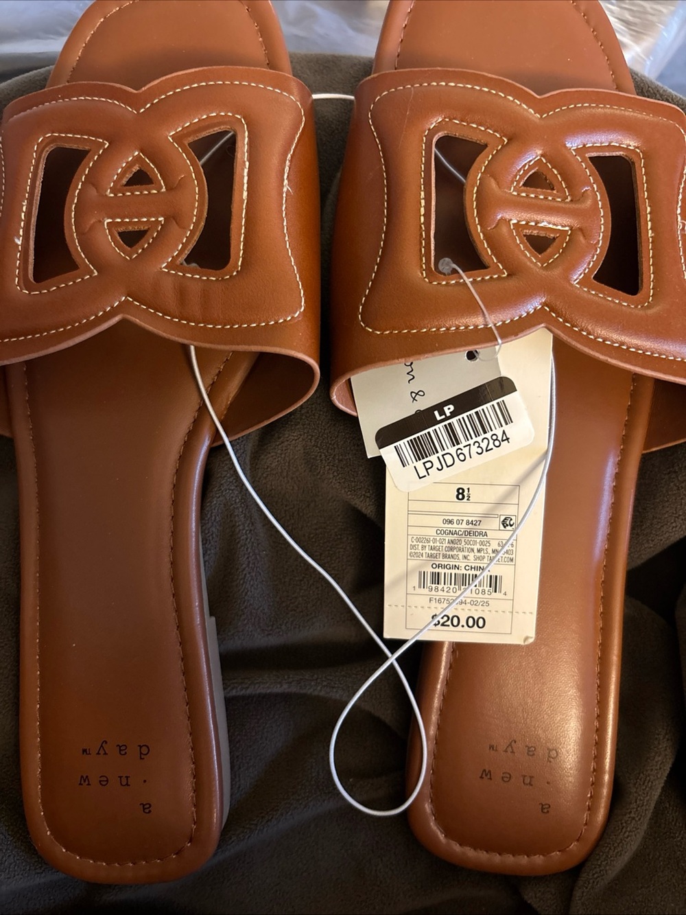 a new day Cognac Cutout Slide Sandals - Picture 4 of 4
